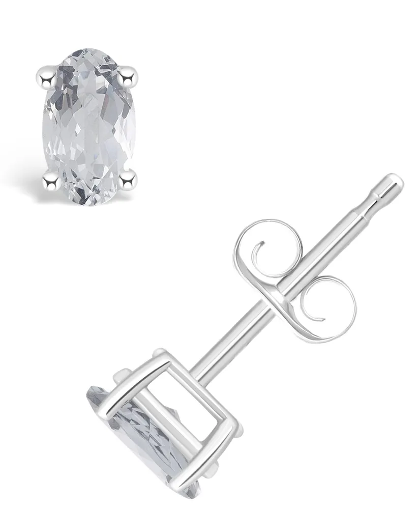 White Topaz (1/2 ct. t.w.) Stud Earrings 14K Gold or Yellow