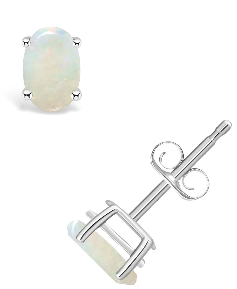 Opal (1/2 ct. t.w.) Stud Earrings 14K Yellow Gold or White