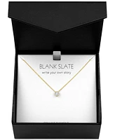 Diamond Accent Bezel Pendant Necklace Sterling Silver or 14k Gold-Plated Silver, 16" + 2" extender