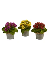 Nearly Natural Kalanchoe Artificial Arrangements, Set of 3