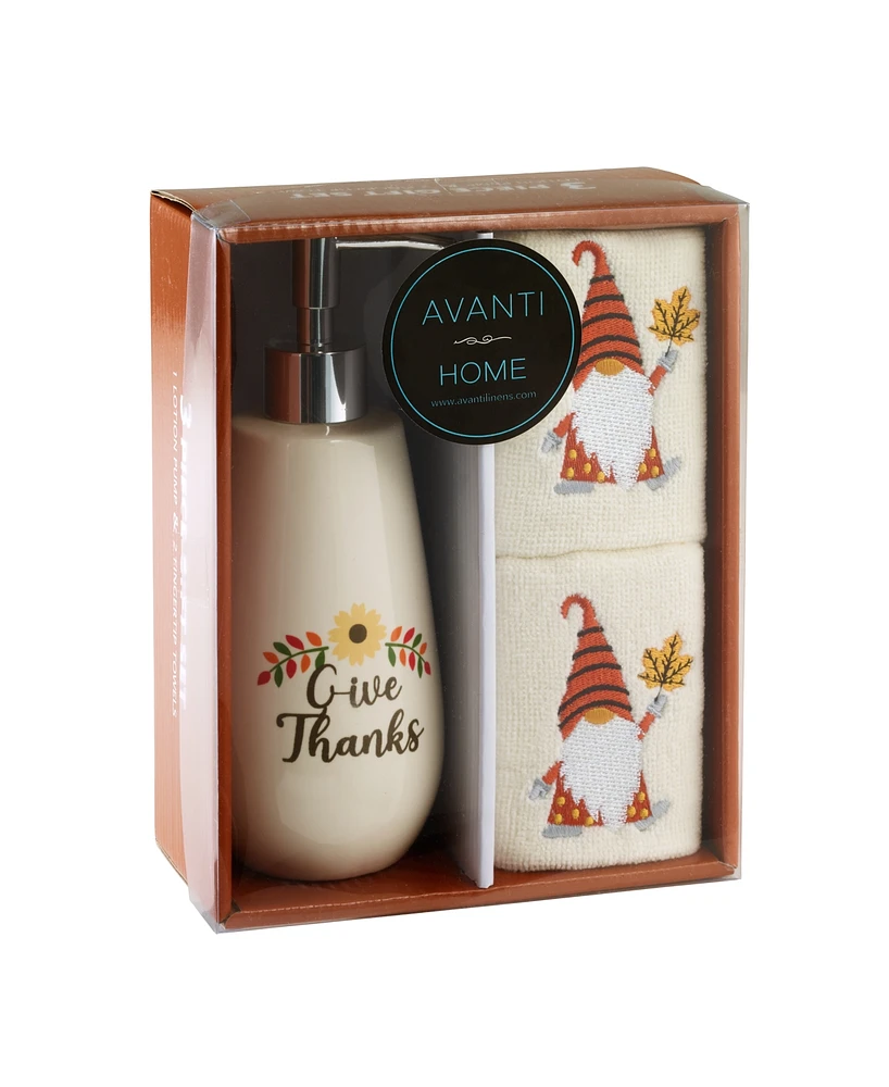 Avanti Give Thanks 3-Pc. Soap/Lotion Dispenser & Bath Towel Set