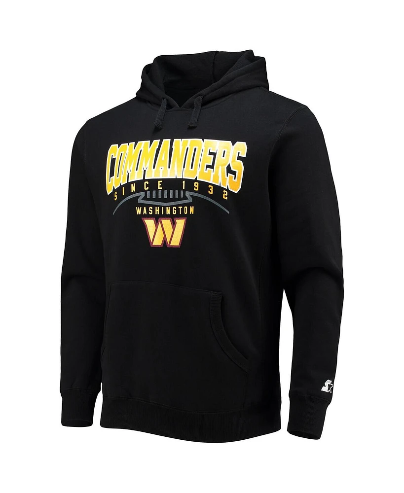Men's Starter Black Washington Commanders Premier Pullover Hoodie