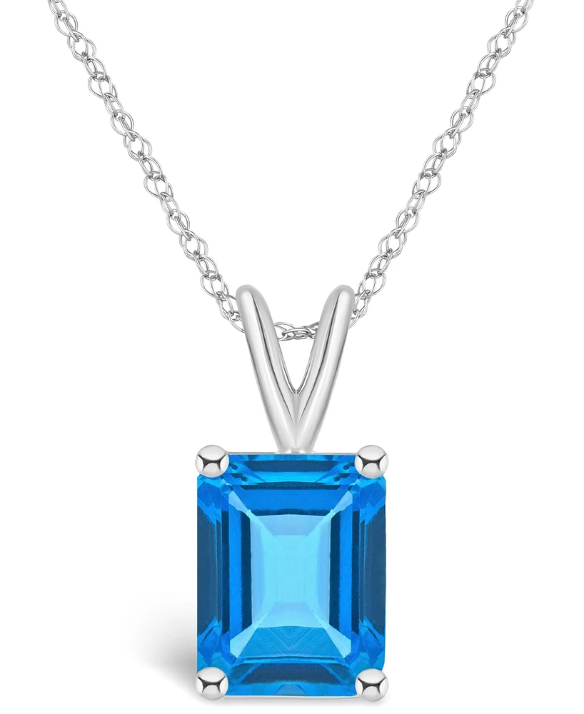 Blue Topaz (4-1/4 ct. t.w.) Pendant Necklace 14K White Gold or Yellow