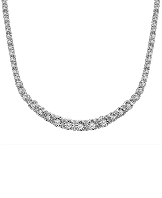 Wrapped in Love Diamond Graduated 17" Collar Necklace (1 ct. t.w.) in Sterling Silver, Created for Macy's
