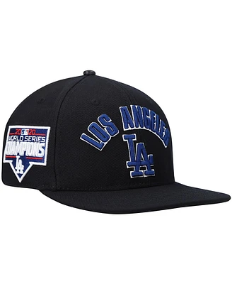 Men's Pro Standard Black Los Angeles Dodgers Stacked Logo Snapback Hat