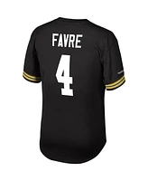 Men's Mitchell & Ness Brett Favre Black Green Bay Packers Retired Player Name and Number Mesh Top