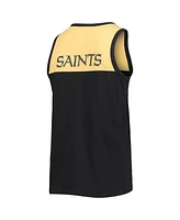 Men's Starter Black, Gold New Orleans Saints Team Touchdown Fashion Tank Top