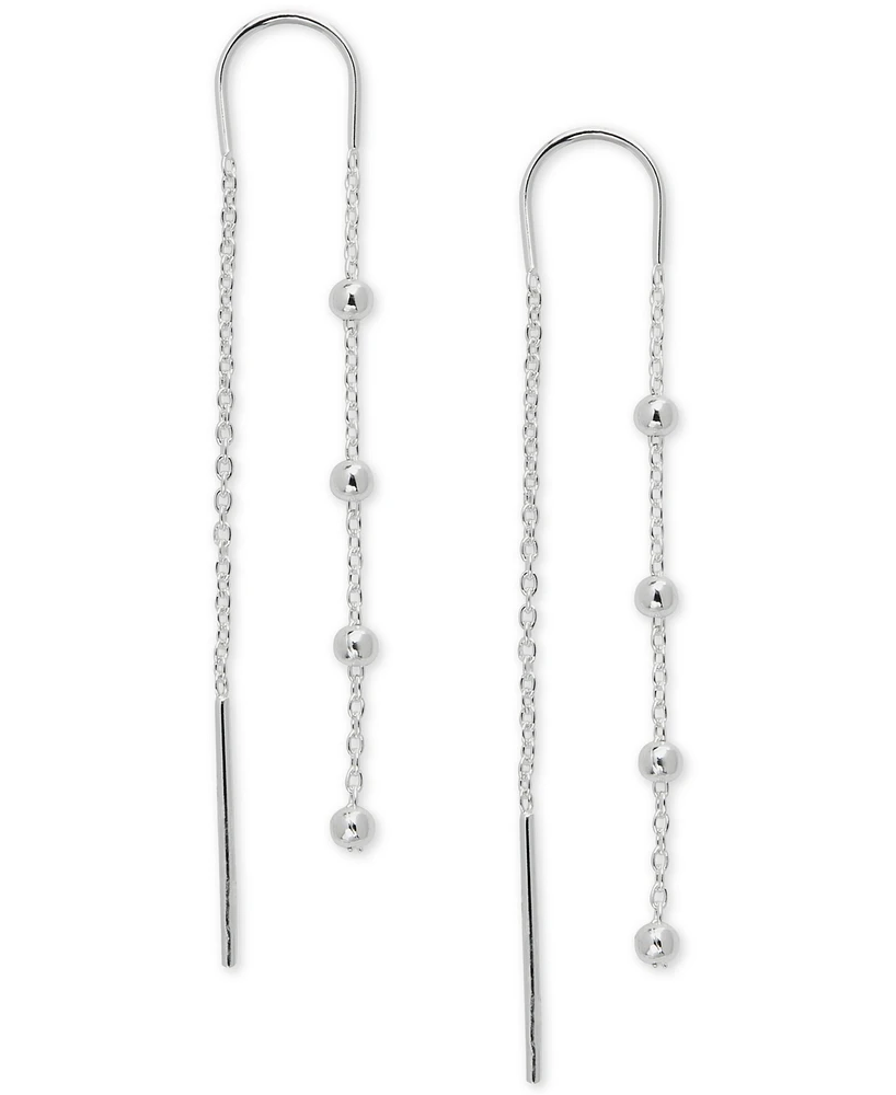 Giani Bernini Polished Ball Chain Threader Drop Earrings 18k Gold-Plated Sterling Silver, Created for Macy's (Also Silver)