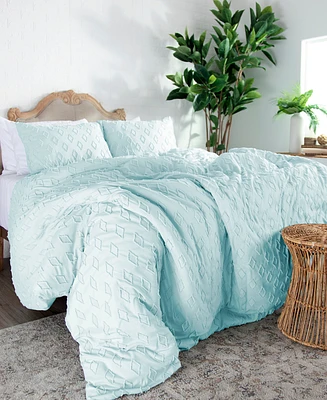 Southshore Fine Linens Gemma 3 Piece Textured Duvet Cover Set, Full/Queen