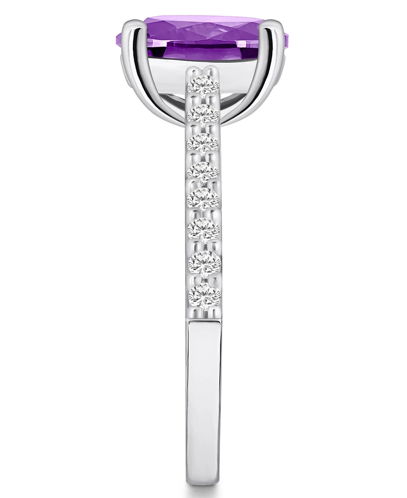 Macy's Amethyst (2-1/2 ct. t.w.) and Diamond (1/4 Ring 14K White Gold