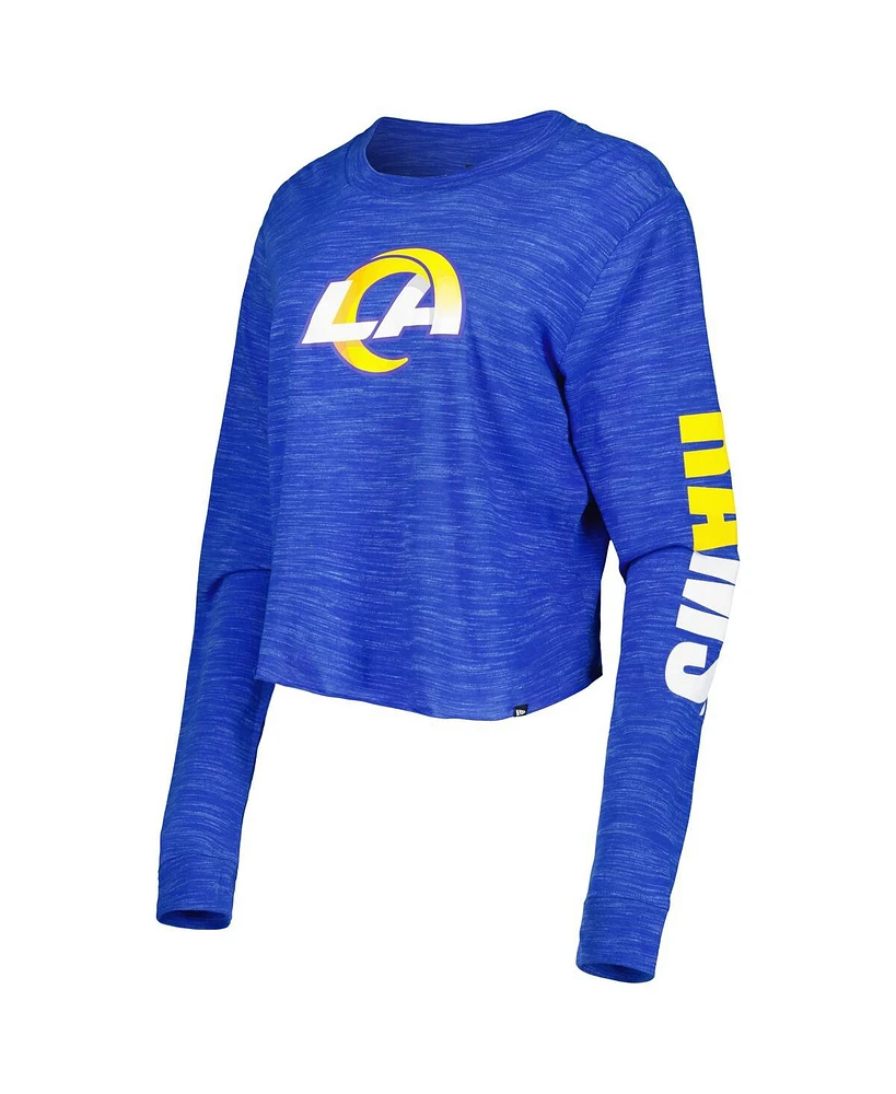 Women's New Era Royal Los Angeles Rams Crop Long Sleeve T-shirt