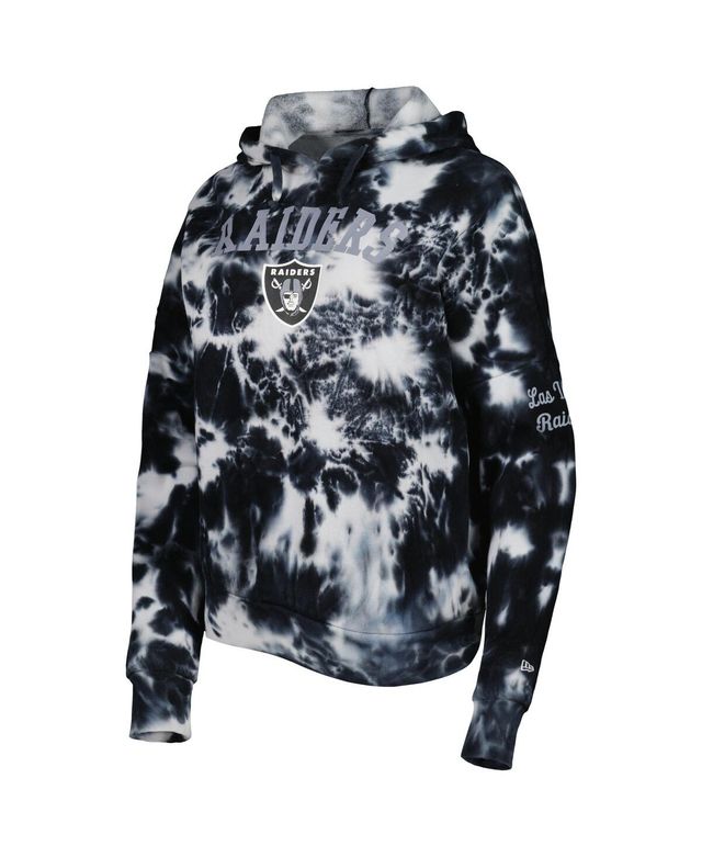Women's New Era Black Las Vegas Raiders Cloud Dye Fleece Pullover Hoodie
