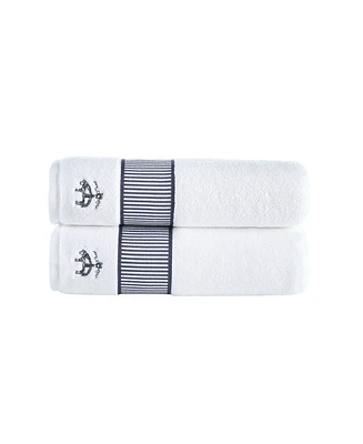 Brooks Brothers Fancy Border 2 Piece Turkish Cotton Bath Towel Set