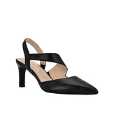 Calvin Klein Women's Larin Pointed Toe Slingback Asymmetrical Strap Pumps