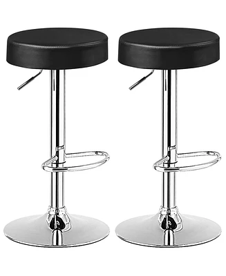 Set of 2 Round Bar Stool Adjustable Swivel Pub Chair