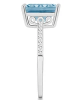 Macy's Women's Sky Blue Topaz (4-1/4 ct.t.w.) and Diamond (1/10 Ring Sterling Silver