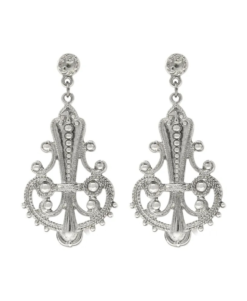 2028 Large Filigree Drop Post Earrings