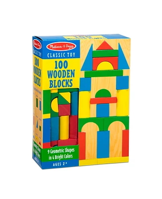 Melissa and Doug Wooden Building Blocks 100 Piece Set