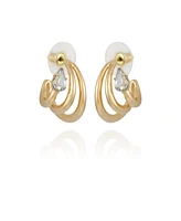 Vince Camuto Gold-Tone and Crystal Small Hoop Earring with Stones