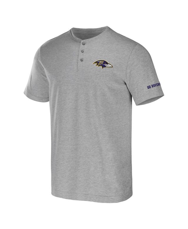 Men's Nfl x Darius Rucker Collection by Fanatics Heather Gray Baltimore Ravens Henley T-shirt
