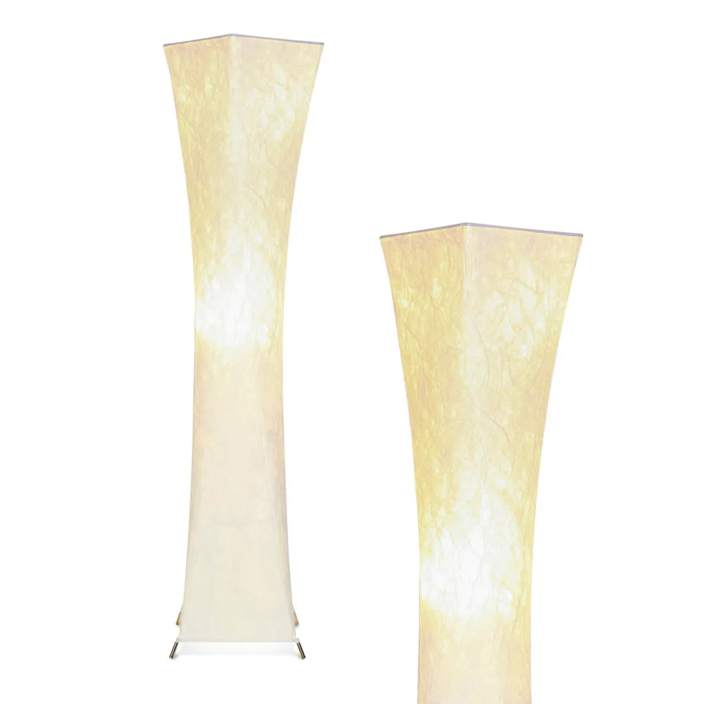 Brightech Harmony 54" Led Column Floor Lamp with Fabric Square Shade