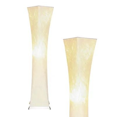 Brightech Harmony 54" Led Column Floor Lamp with Fabric Square Shade