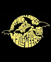 La Pop Art Women's Halloween Bats Word V-neck T-shirt