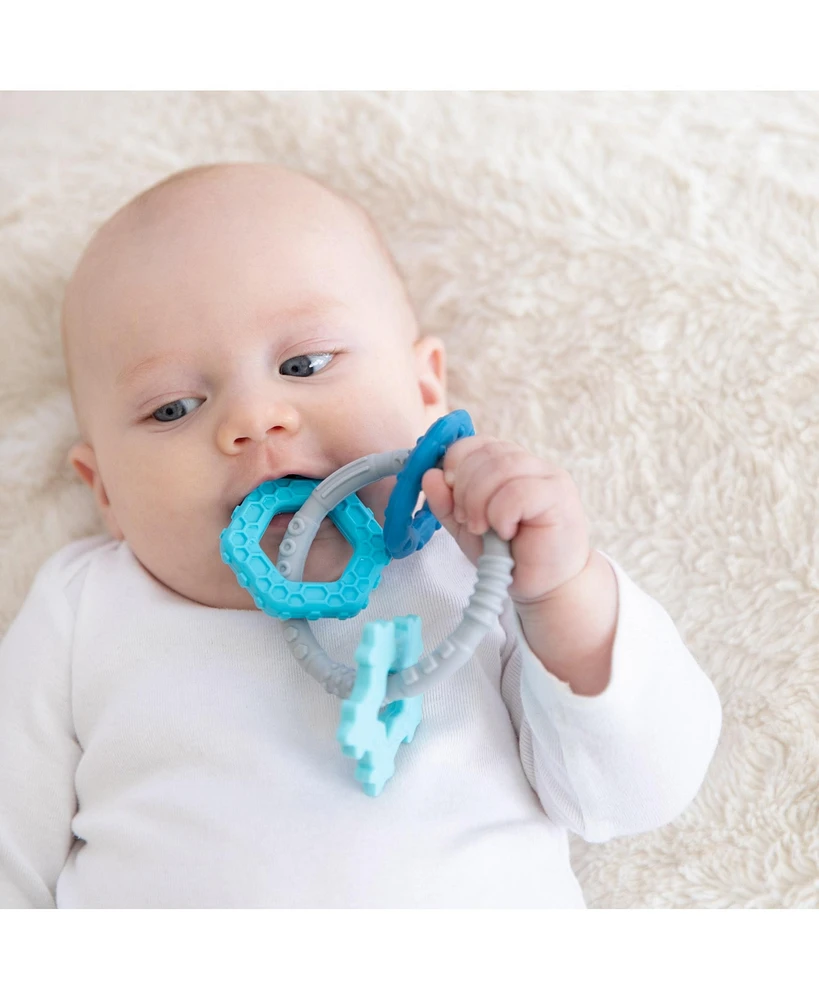 Bumkins Baby Girls Three Textured Gripping Teething Charms