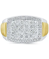 Grown With Love Men's Lab Diamond Cluster Ring (1 ct. t.w.) 10k Two-Tone Gold