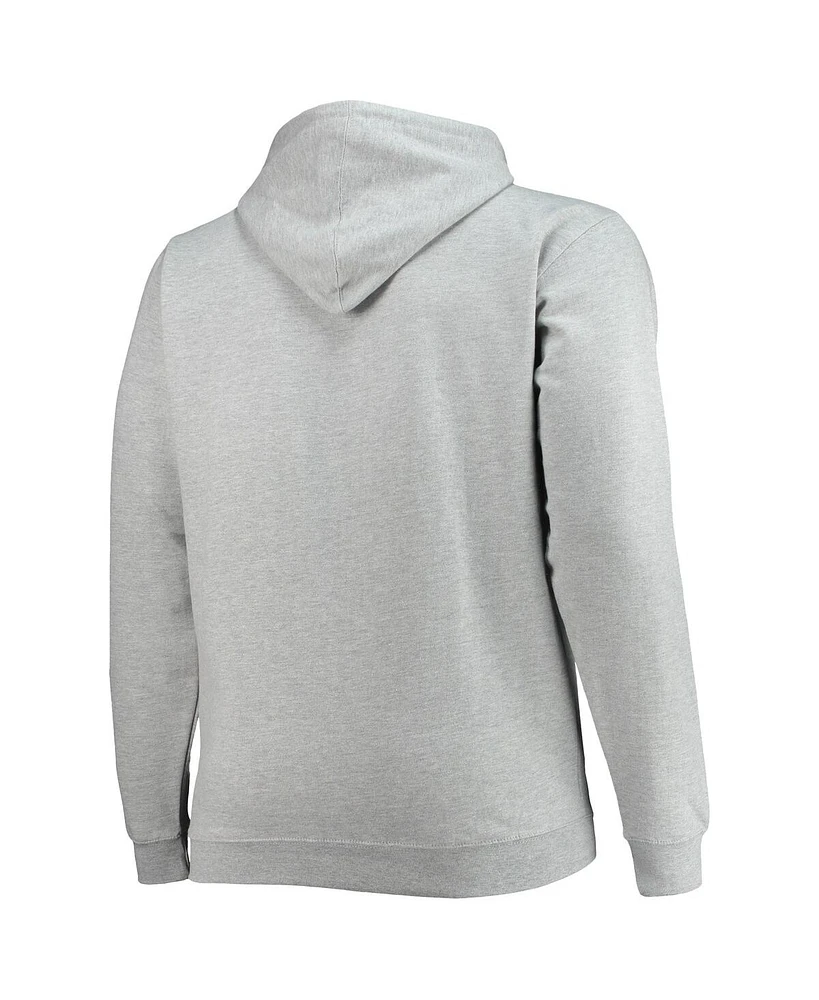 Men's Heathered Gray Atlanta Hawks Big and Tall Heart Soul Pullover Hoodie