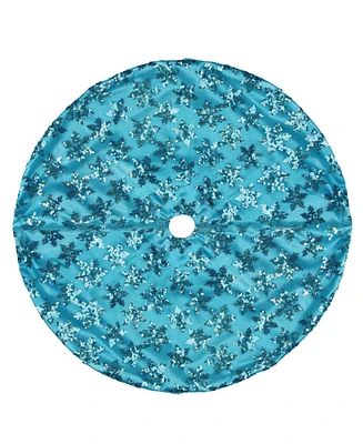 Northlight Sequin Snowflake Pattern Mini Christmas Tree Skirt, 20"