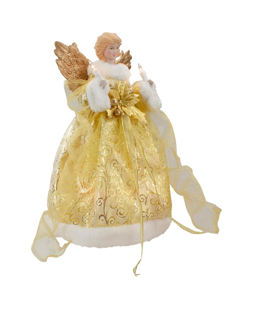 Northlight Lighted Angel With Wings Christmas Tree Topper With Clear Lights, 12"