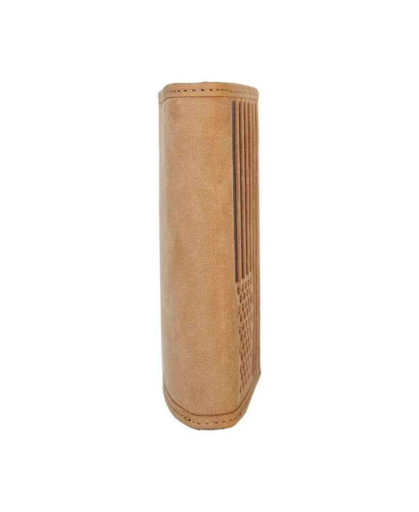 Lucky Brand Men's Flag Embossed Leather Trifold Wallet
