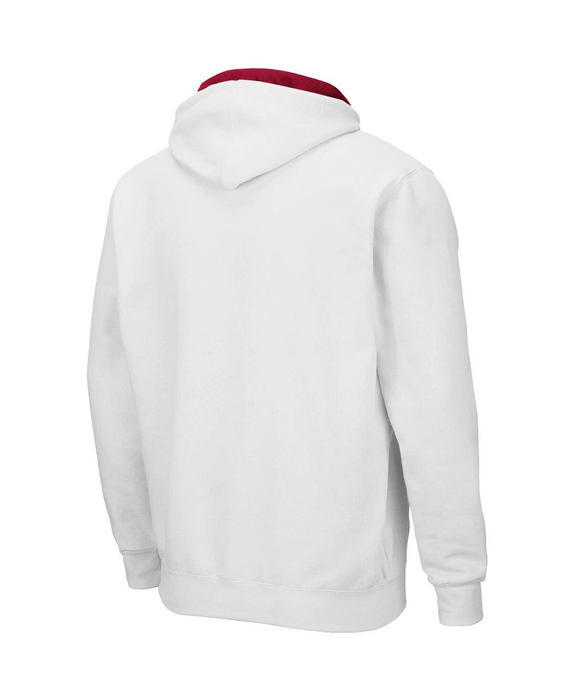 Men's Colosseum White Alabama Crimson Tide Arch and Logo 3.0 Full-Zip Hoodie