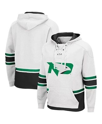 Men's Colosseum White North Dakota Lace Up 3.0 Pullover Hoodie