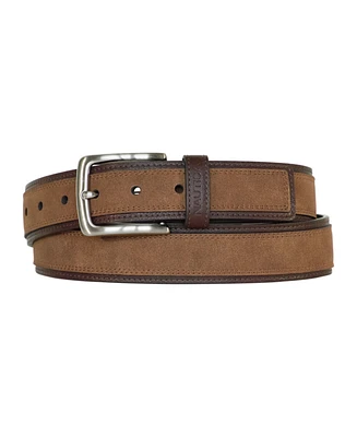 Nautica Men's Casual Leather Belt with Suede Overlay