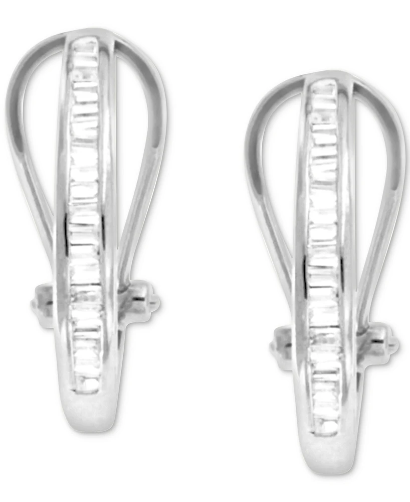 Diamond Baguette Hoop Earrings (1/2 ct. t.w.) in 14k White or Yellow Gold