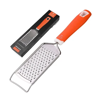 Zulay Kitchen Cheese Grater Stainless Steel - Durable Rust-Proof Metal Lemon Zester Grater With Handle