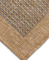 Liora Manne' Sahara Texture Border 5'3" x 7'3" Outdoor Area Rug