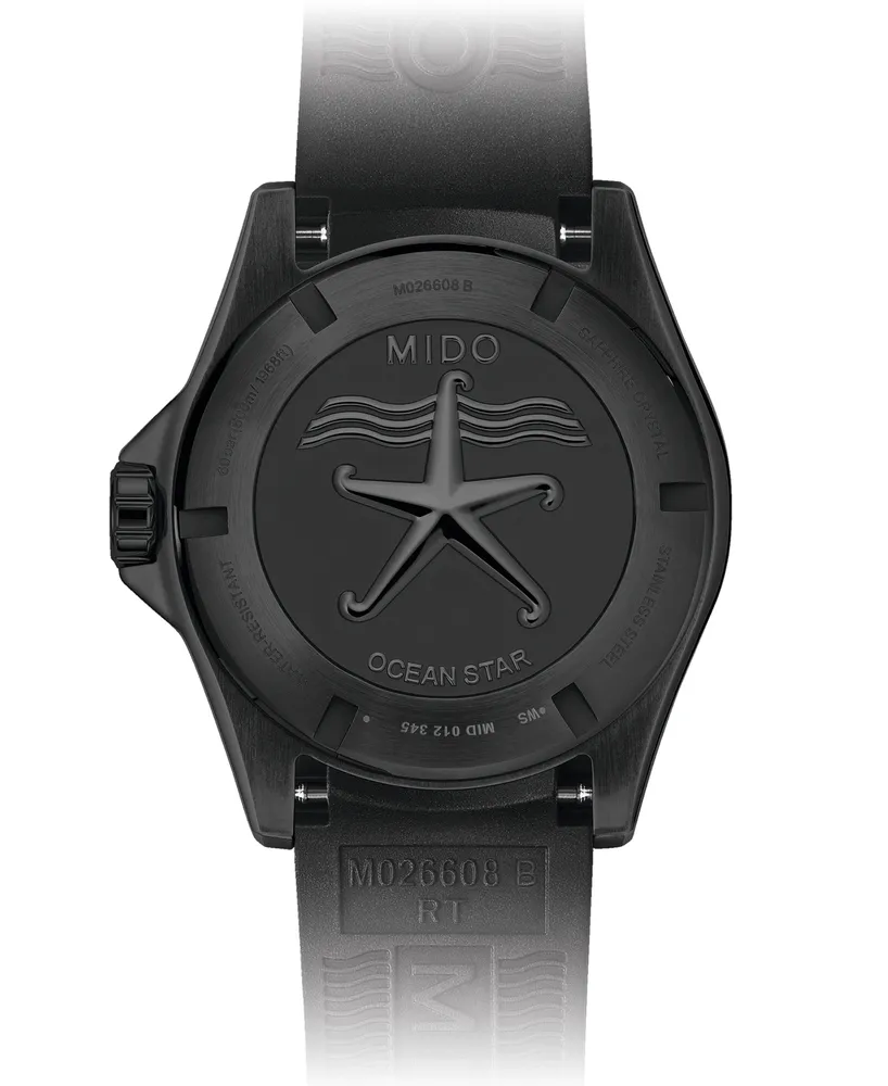 Mido Men's Swiss Automatic Ocean Star 600 Chronometer Black Pvd Stainless Steel Bracelet Watch 44mm