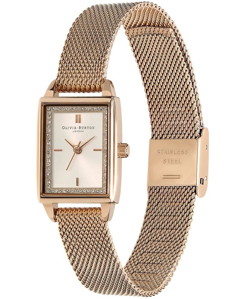 Olivia Burton Women's Quartz Rose Gold-Tone Stainless Steel Bracelet Watch 25.5mm x 20.5mm