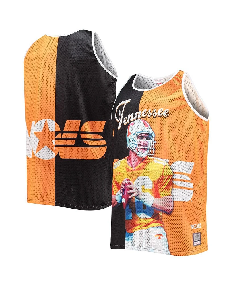 Men's Mitchell & Ness Peyton Manning Black, Tennessee Orange Tennessee Volunteers Sublimated Player Big and Tall Tank Top