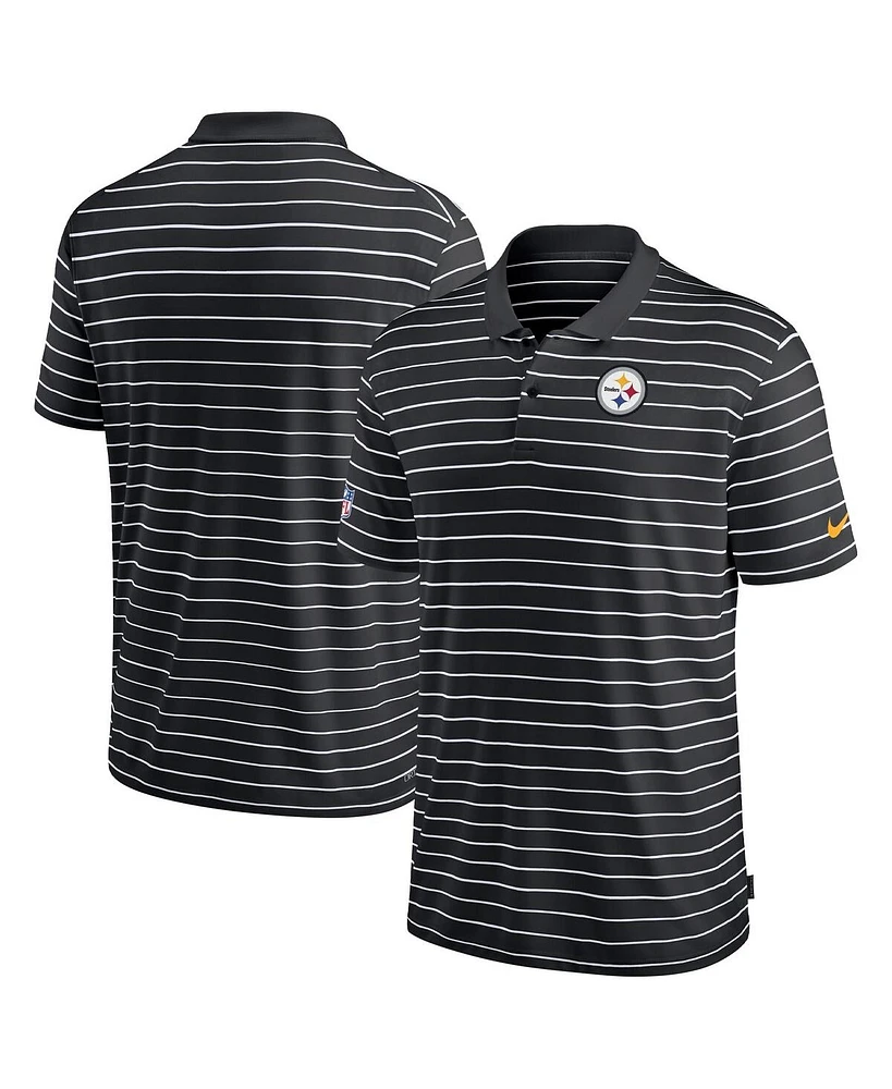 Men's Nike Black Pittsburgh Steelers Sideline Lock Up Victory Performance Polo Shirt