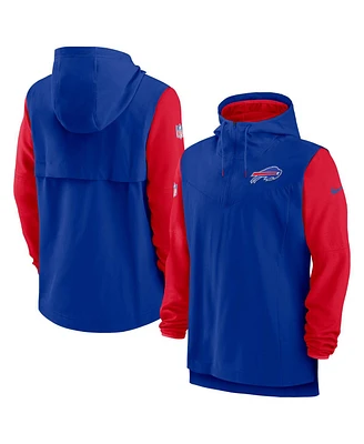 Men's Nike Royal, Red Buffalo Bills Sideline Player Quarter-zip Hoodie