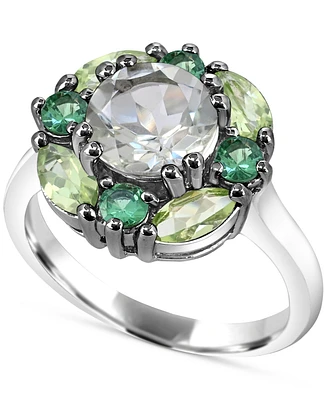 Multi-Gemstone Cluster Ring (3-5/8 ct. t.w.) in Sterling Silver