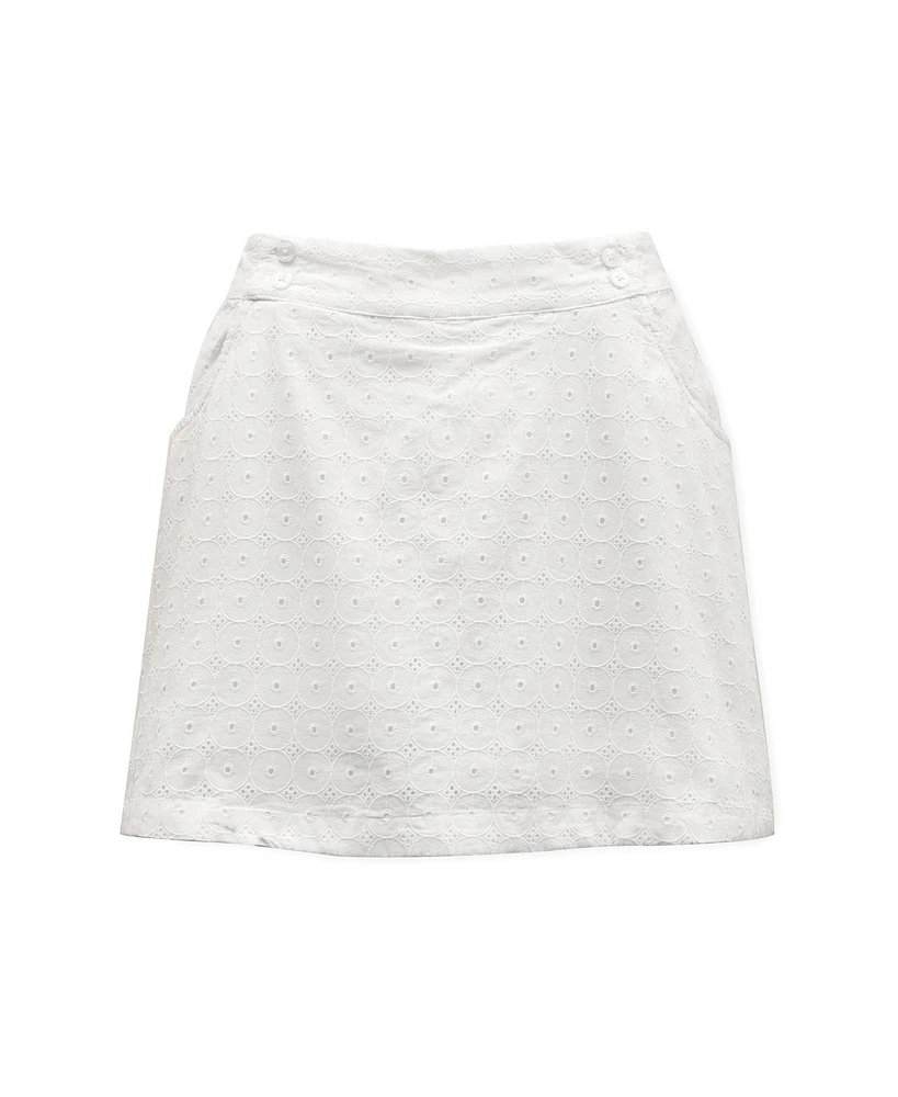 Hope & Henry Women's Organic Cotton Eyelet Skort