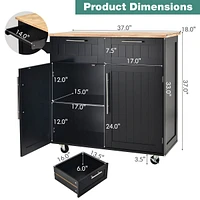 Rolling Kitchen Cart Island Heavy Duty Storage Trolley Cabinet