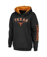 Women's Colosseum Black Texas Longhorns Loud and Proud Pullover Hoodie