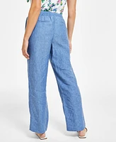 Charter Club Petite 100% Linen Drawstring Pants, Created for Macy's