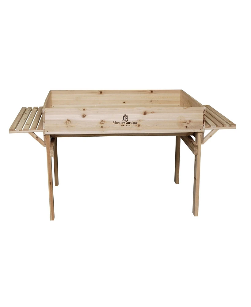 Master Gardner Company Master Gardner Raised Bed Garden Table, Light Brown Wood, 3 x 4 ft